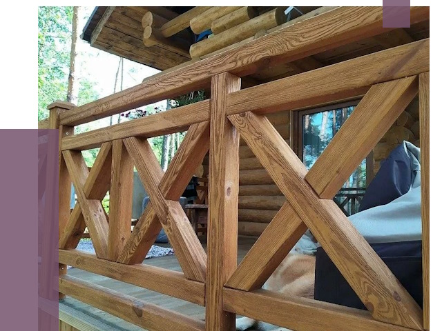 Деревянные перила под ключ в Кропоткине от 8144 руб. 