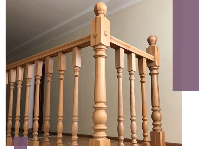 Деревянные перила на заказ в Кропоткине: монтаж и изготовление