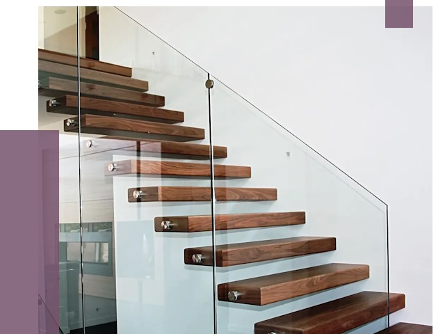 Стеклянные перила для лестницы в Кропоткине от 15746 руб.