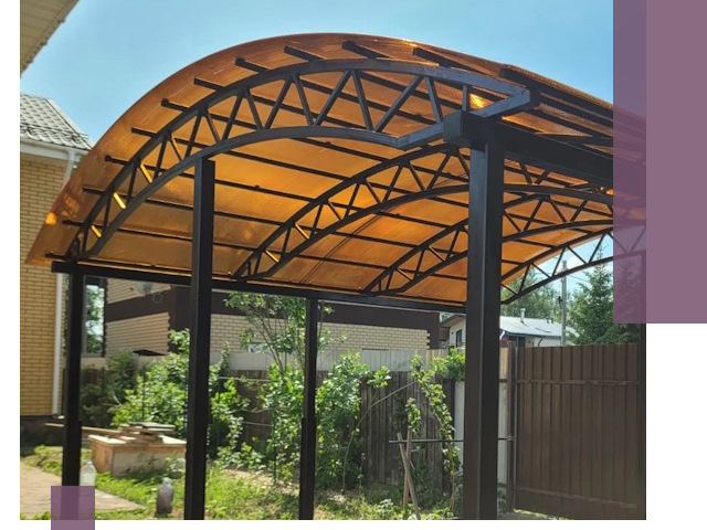 Изготовление навесов под ключ в Кропоткине из качественных материалов