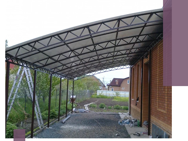 Профессиональный монтаж навесов под ключ в Кропоткине