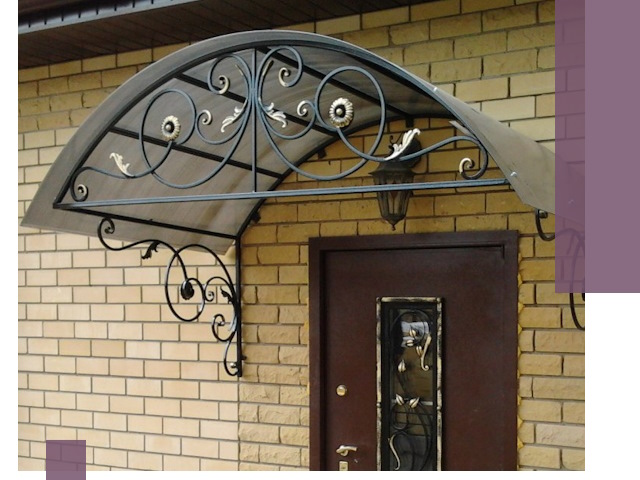 Изготовление козырьков из металла под ключ в Кропоткине