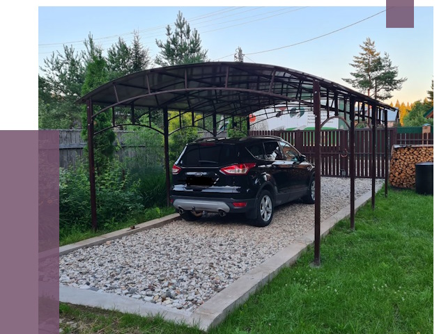 Навесы для автомобиля в Кропоткине от 13954 руб.  | ПРОЛЁТ-Крп