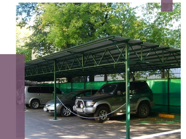 Навесы для парковки в Кропоткине от 85243 руб. заказать | ПРОЛЁТ-Крп