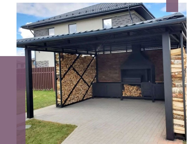 Навесы для барбекю в Кропоткине от 13519 руб. под ключ | ПРОЛЁТ-Крп