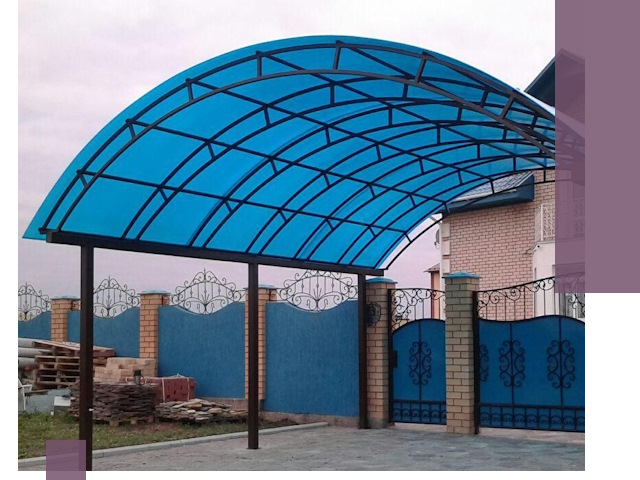Арочные навесы под ключ в Кропоткине — изготовление и монтаж