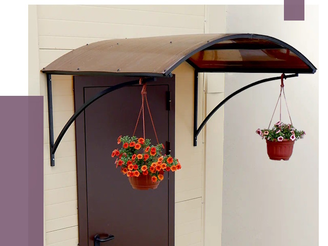 Козырьки над входом в Кропоткине от 15746 руб.  | ПРОЛЁТ-Крп