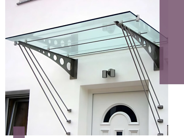 Козырьки над входом под ключ в Кропоткине — изготовление и монтаж
