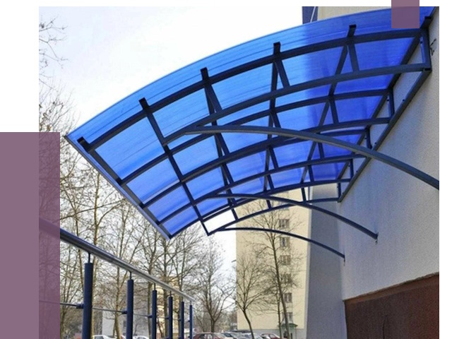 Козырьки из поликарбоната в Кропоткине от 4561 руб. под ключ | ПРОЛЁТ-Крп