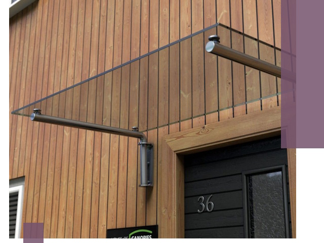 Стеклянные козырьки на входы и фасады в Кропоткине