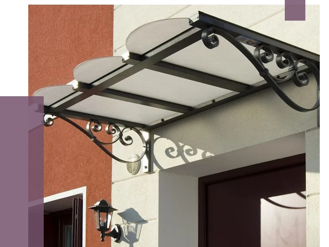 Односкатные козырьки в Кропоткине от 8904 руб.  | ПРОЛЁТ-Крп