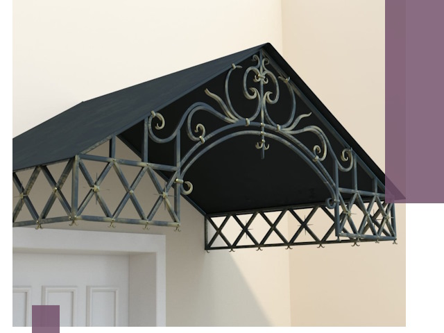 Двускатные металлические козырьки под ключ в Кропоткине