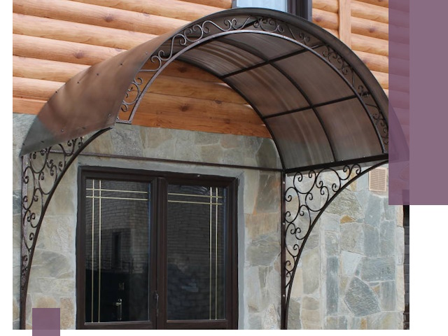 Арочные козырьки под ключ в Кропоткине: изготовление и монтаж